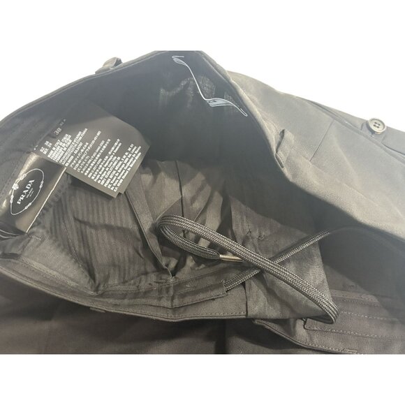 Prada Pleated Trousers With Logo Ankle Straps in Black - Picture 7 of 8